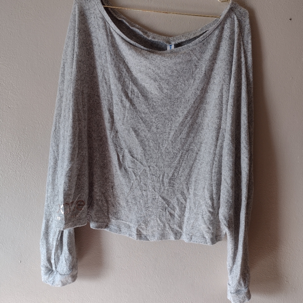 Beach Body 2X Gray Long Sleeve Workout Shirt Woman's